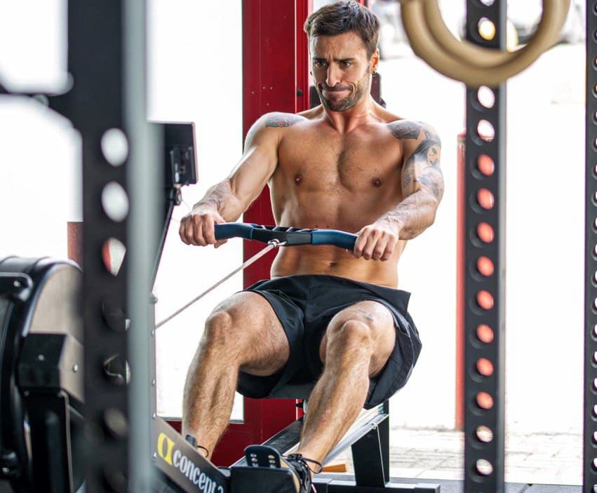Atleta durante un lavoro di conditioning al RowErg