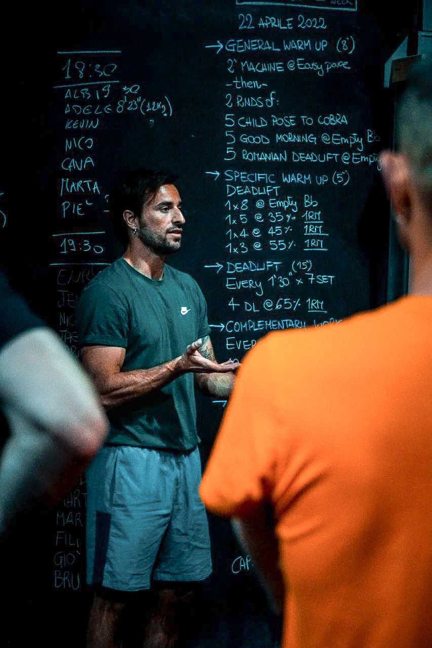 Coach che presenta il lavoro alla classe